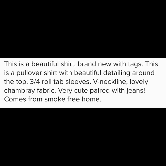 NWT Bandolino Dark Wash Denim Henley Shirt Large - Picture 8 of 8